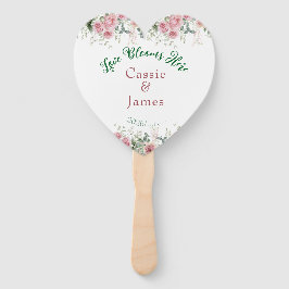 恋はここで咲く ピンクの花のハート ウェディング ハンドファン