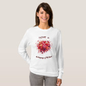 恋はこころの言葉 バレンタインデー Tシャツ (正面フル)