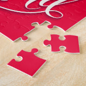 『恋はすべて台本のまわりにレタリングピンク』 ジグソーパズル (側面)