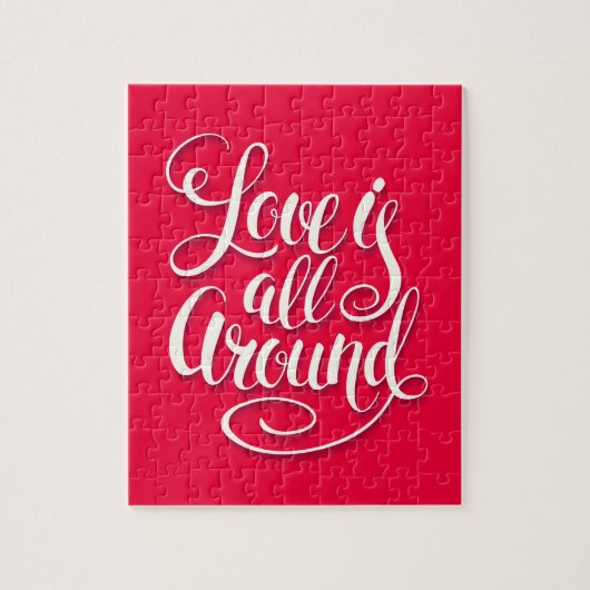 『恋はすべて台本のまわりにレタリングピンク』 ジグソーパズル (縦)
