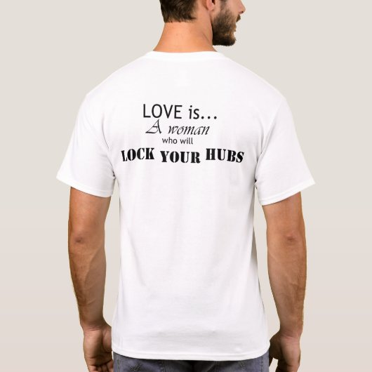 恋はハブをロックする女性 Tシャツ (裏面)