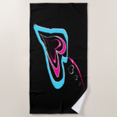 恋はハート ビーチタオル (正面)