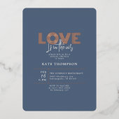 恋はバレンタインデーブライダルシャワーF 箔招待状 (正面)