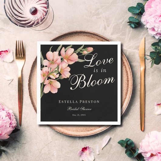 恋はピンクの桜の中で開花 ブライダルシャワーパーティ スタンダードカクテルナプキン