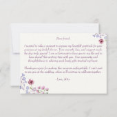 恋はボホワイルドフラワーのブライダルシャワー サンキューカード (裏面)