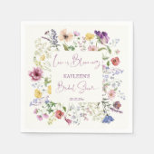 恋はボホワイルドフラワーのブライダルシャワー スタンダードカクテルナプキン (正面)