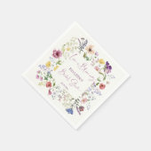 恋はボホワイルドフラワーのブライダルシャワー スタンダードカクテルナプキン (角)