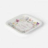 恋はボホワイルドフラワーのブライダルシャワー ペーパープレート (傾斜あり)