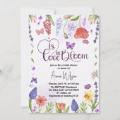 恋はワイルドフラワー開花春ブライダルシャワー 招待状 (正面)