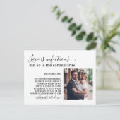 恋は伝染する Covid19 フォト 日程変更 案内ポストカード (スタンド正面)