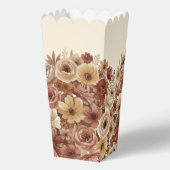 恋は優しい色合いの茶色の花柄コーヒー ハート ブライダル フェイバーボックス (裏面)