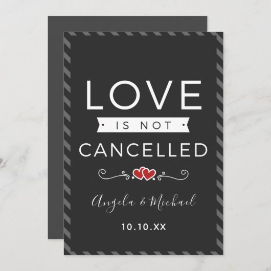 恋は取り消されおもしろいないロマンチックなダークグレー シーズンカード (正面/裏面)