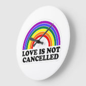 恋は取り消されないレインボーLGBTプライド月 ラージ壁時計 (傾斜)