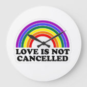 恋は取り消されないレインボーLGBTプライド月 ラージ壁時計 (正面)