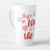 恋は夫婦のハートカスタムで盛り上がる カフェラテマグ (左アングル)