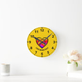 恋は必ず失敗するカスタムカラフルハート ラウンド壁時計 (ホーム)