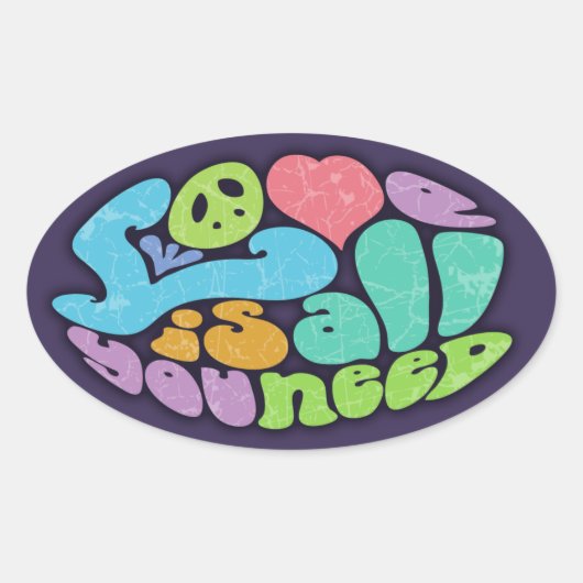 恋は必要なものばかり 楕円形シール (正面)