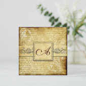 恋は忍素朴耐強いビンテージ結婚招待状 招待状 (スタンド正面)