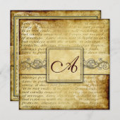 恋は忍素朴耐強いビンテージ結婚招待状 招待状 (正面/裏面)