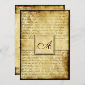 恋は忍素朴耐強いビンテージ結婚招待状 招待状 (正面/裏面)