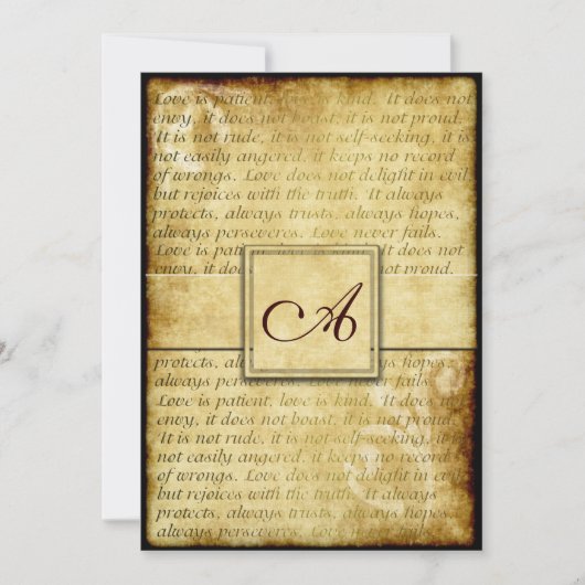 恋は忍素朴耐強いビンテージ結婚招待状 招待状 (正面)