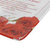 恋は忍耐強い赤いバラ カッティングボード (角)