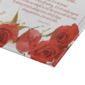 恋は忍耐強い赤いバラ カッティングボード (角)