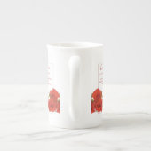 恋は忍耐強い赤いバラ ボーンチャイナマグカップ (裏面)