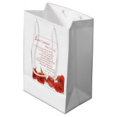 恋は忍耐強い赤いバラ ミディアムペーパーバッグ (裏面アングル)