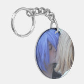 恋は恋の虹の写真パーソナライズされた キーホルダー (正面左)