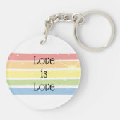 恋は恋の虹の写真パーソナライズされた キーホルダー (裏面)