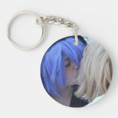 恋は恋の虹の写真パーソナライズされた キーホルダー (正面)