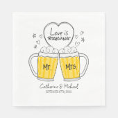 恋は手描きビアグラス結婚の スタンダードランチョンナプキン (正面)