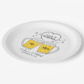 恋は手描きビアグラス結婚の ペーパープレート (アングル)