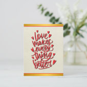 恋は折り畳んだグリーティングカードを上手にする ポストカード (スタンド正面)