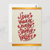 恋は折り畳んだグリーティングカードを上手にする ポストカード (正面/裏面)