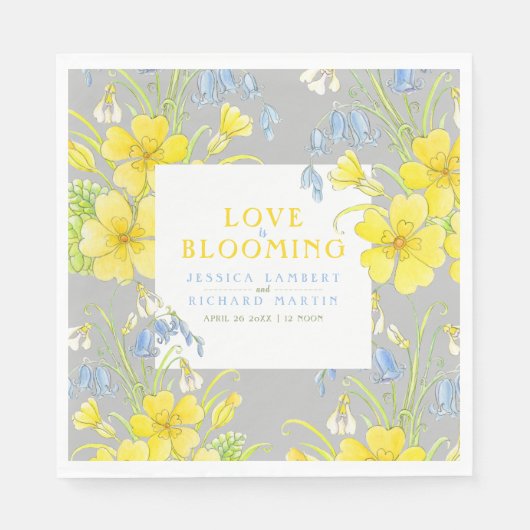 恋は春の花結婚灰色 スタンダードランチョンナプキン (正面)