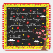 恋は木に染み付いている スクエアシール (正面)