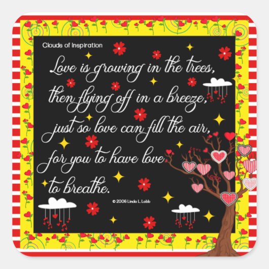 恋は木に染み付いている スクエアシール (正面)