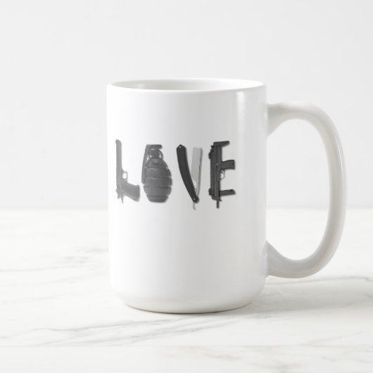 恋は武器 面白いマグカップ コーヒーマグカップ (右)