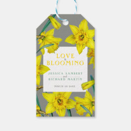 恋は水色の黄色の春の結婚式 ギフトタグ