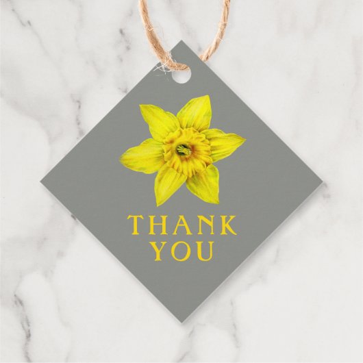 恋は水色の黄色の春の結婚式 フェイバータグ (裏面)