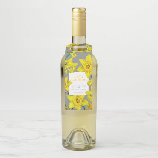 恋は水色の黄色の春の結婚式 ボトルネックタグ (ボトル)