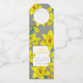 恋は水色の黄色の春の結婚式 ボトルネックタグ