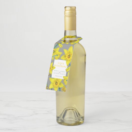 恋は水色の黄色の春の結婚式 ボトルネックタグ (アングル)