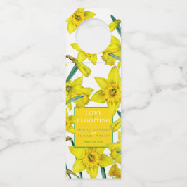 恋は水色の黄色の春の結婚式 ボトルネックタグ