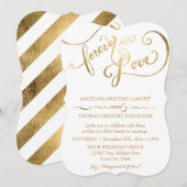恋は永遠に　ゴールドリーフカリグラフィー 招待状 (正面/裏面)