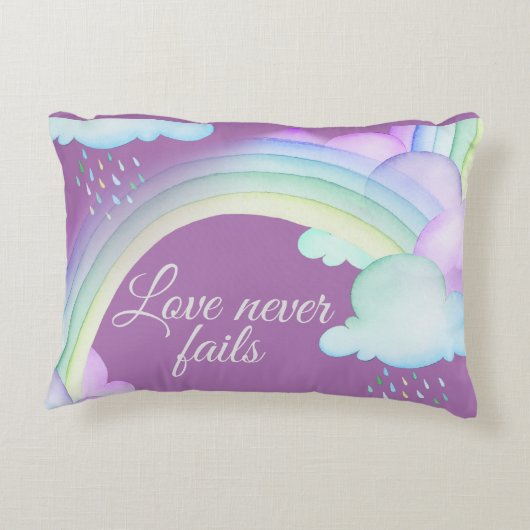 恋は決して水の色の虹を失敗 アクセントクッション (裏面)