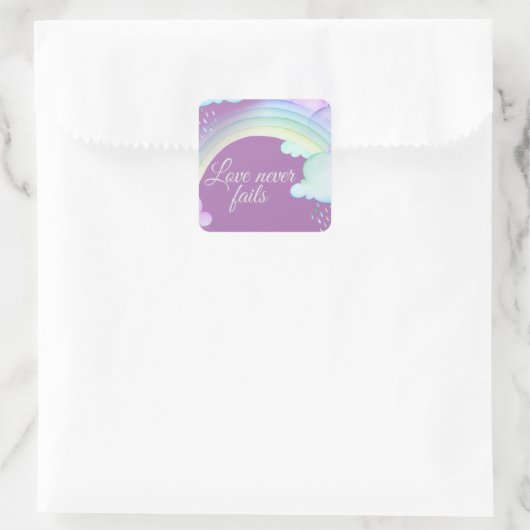 恋は決して水の色の虹を失敗 スクエアシール (バッグ)