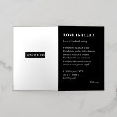 恋は流動的な詩だ 箔グリーティングカード (外側レイダウン)